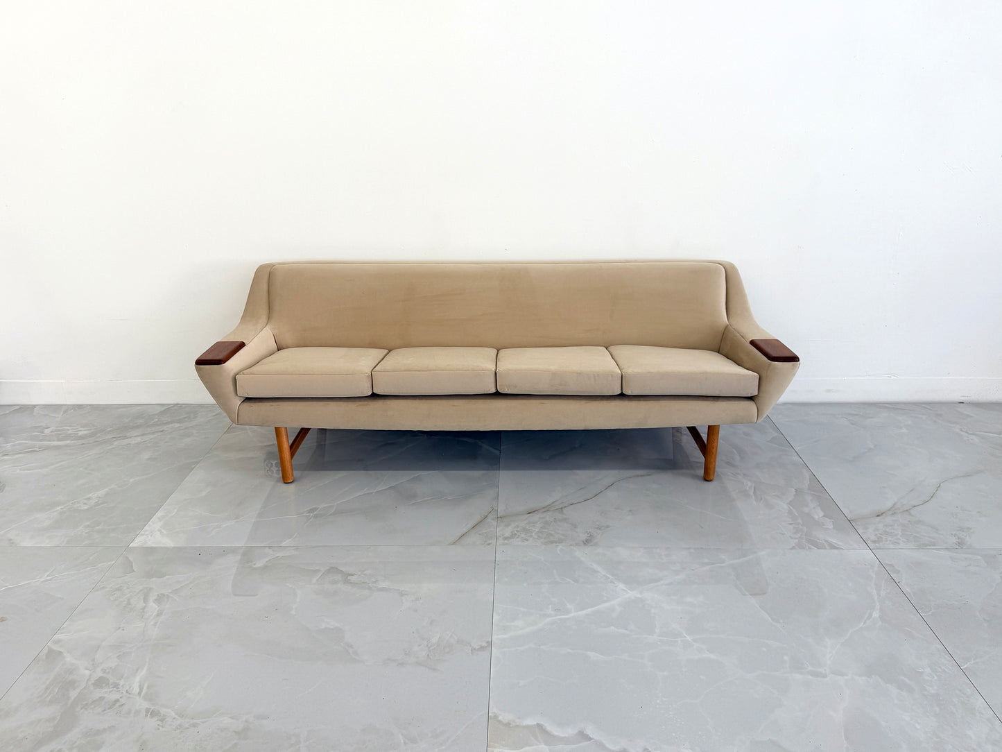 Danish Modern Sofa with Teak Paws, Oak H - Base, 1960's, 2 Configurations Included
