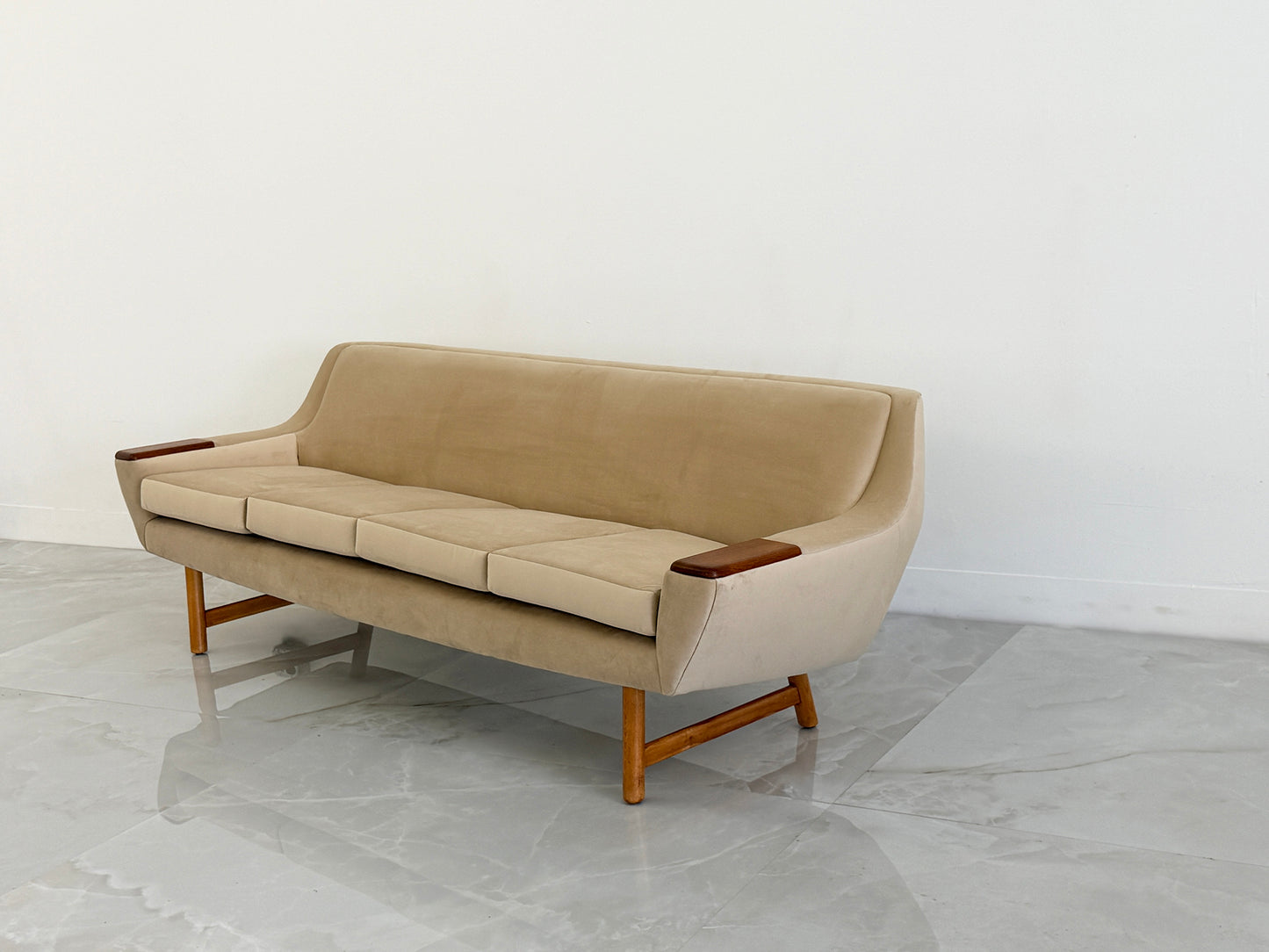 Danish Modern Sofa with Teak Paws, Oak H - Base, 1960's, 2 Configurations Included
