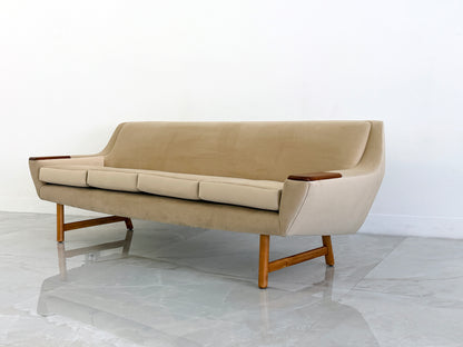 Danish Modern Sofa with Teak Paws, Oak H - Base, 1960's, 2 Configurations Included