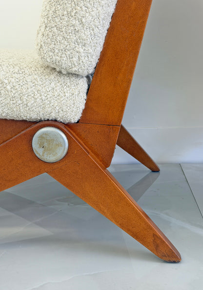 Pierre Jeanneret Scissor Lounge Chairs, Knoll, 1965, Original Cushions Included