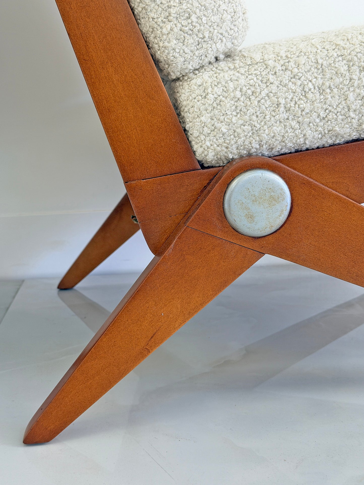 Pierre Jeanneret Scissor Lounge Chairs, Knoll, 1965, Original Cushions Included