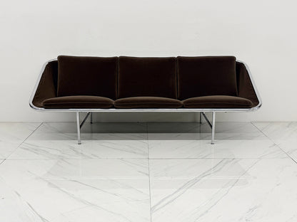 Rare George Nelson for Herman Miller Sling Sofa, Model 6832 in Chocolate Rohleder Velvet