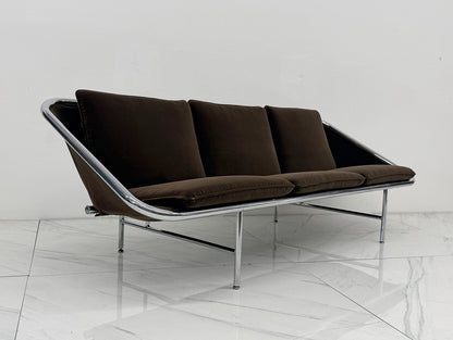 Rare George Nelson for Herman Miller Sling Sofa, Model 6832 in Chocolate Rohleder Velvet