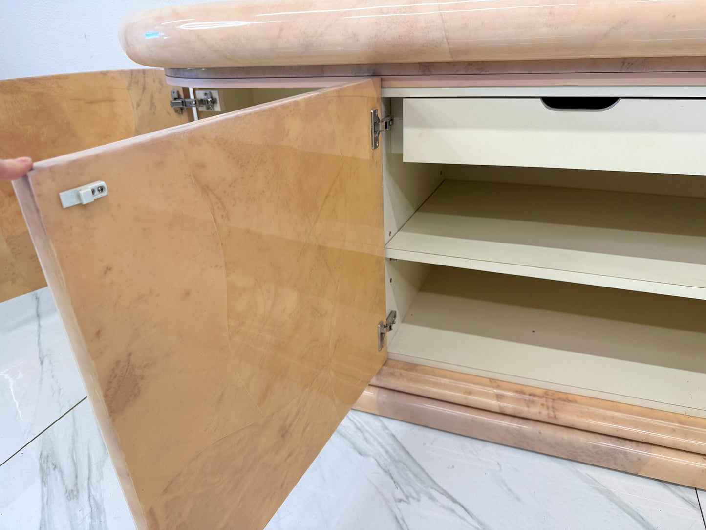 Monumental Karl Springer Goatskin Credenza / Buffet, 1980's