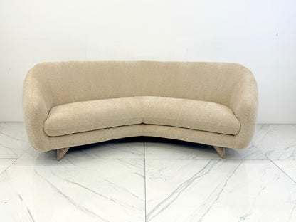 Vladimir Kagan Wide Angle Tangent Sofa, Model 506 In Tan Chenille