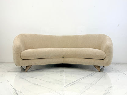 Vladimir Kagan Wide Angle Tangent Sofa, Model 506 In Tan Chenille