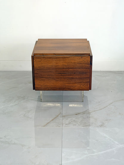 Rare Rosewood & Lucite Tic-Tac-Toe Expandable Coffee Table by Vladimir Kagan, 1960's